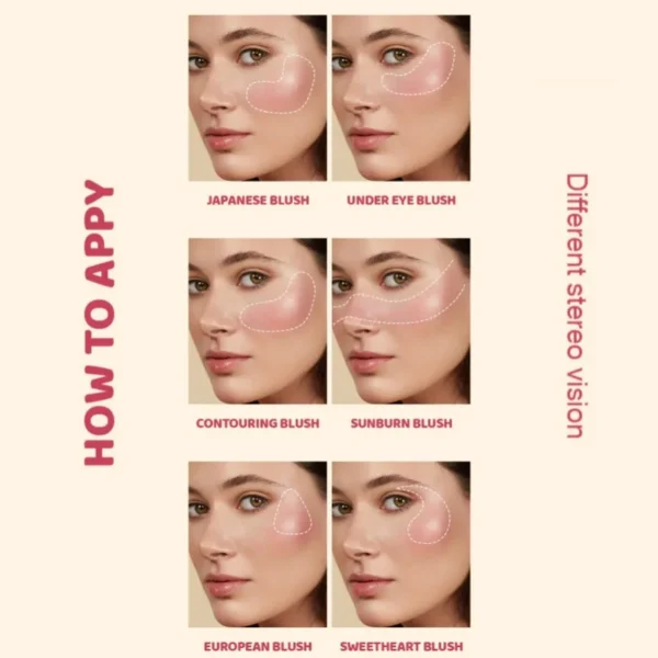 1PC Monochrome Blush Palette, Low Saturation Powder, Matte Effect, Pink/red, Long-lasting, Suitable for Date and Daily Needs - Image 2