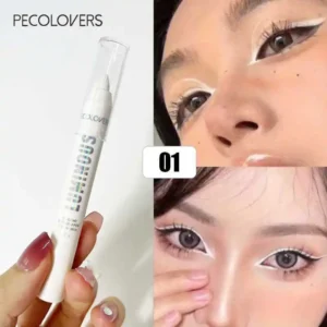 Long-Lasting Glitter Eyeshadow Highlighter Pencil for Eye Makeup - Waterproof, Pearly, White and Silver