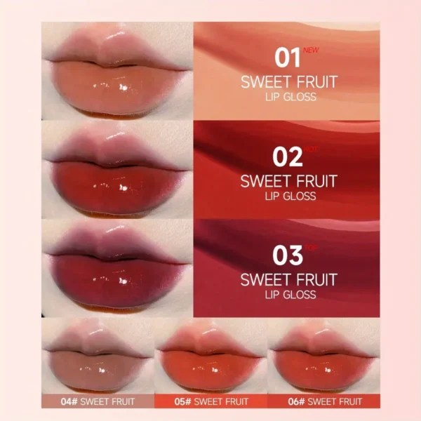 1PC Sweet Lip Gloss Lip Tint Lips Makeup Moisturizing Liquid Lipstick Jelly Lasting Cherry Red Pink Lipgloss Sexy Non Sticky Cup - Image 2