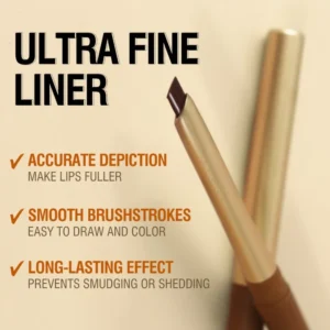 1PC Brown Tube Slanted Lip Line Lipstick - Matte Finish, Waterproof, Stackable, Non-stick Cup, Suitable for All Skin Types