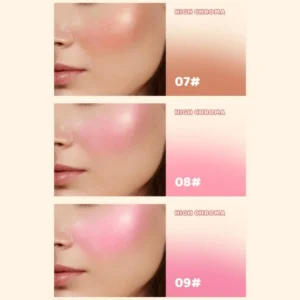 1PC Monochrome Blush Palette, Low Saturation Powder, Matte Effect, Pink/red, Long-lasting, Suitable for Date and Daily Needs