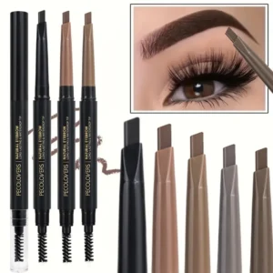 1PC Precise Application, Color Development, Anti-smudge,Black/brown/gray,Long-lasting Natural Matte Finish,2-in-1 Eyebrow Pencil