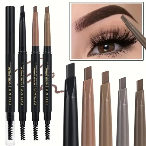 1PC Precise Application, Color Development, Anti-smudge,Black/brown/gray,Long-lasting Natural Matte Finish,2-in-1 Eyebrow Pencil
