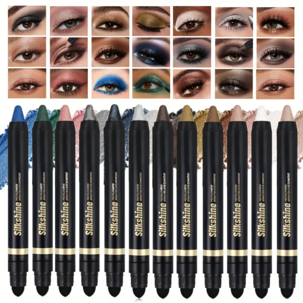 1pc Eyeshadow Stick, Pearly Glitter & Matte Finish, Smooth Texture, Long-Lasting, Highly Pigmented, Easy Application