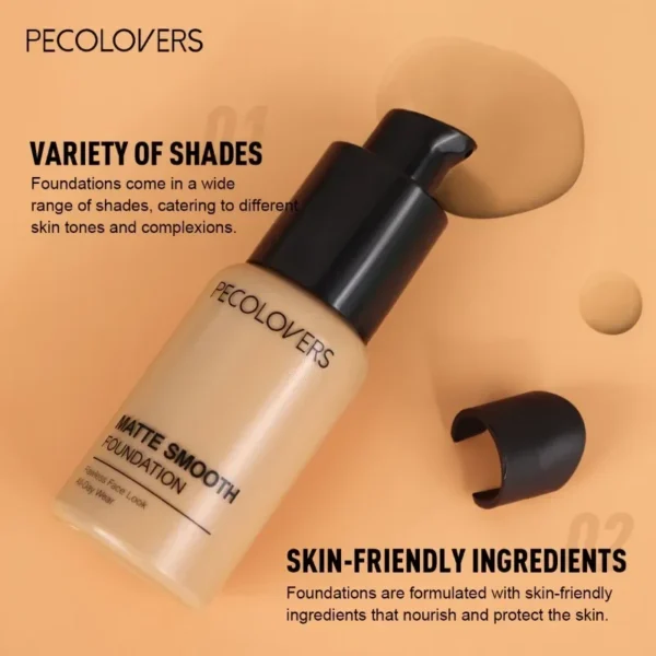 1PC Full Coverage Flawless Foundation - Naturally Matte, Covers Dark Circles, Pimples, Moisturizes, Suitable for All Skin Types - Image 3