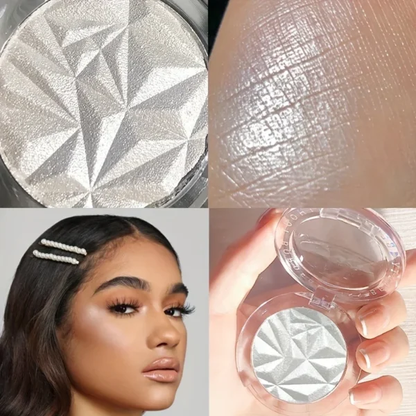 2 Colors Diamond Highlighter Powder Palette Glitter Face Contour Brighten Makeup Shimmer Ultra-concentrated Illuminate Cosmetic - Image 3