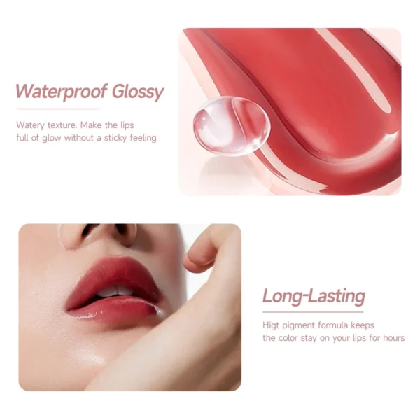 1PC Sweet Lip Gloss Lip Tint Lips Makeup Moisturizing Liquid Lipstick Jelly Lasting Cherry Red Pink Lipgloss Sexy Non Sticky Cup - Image 5