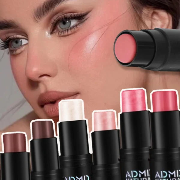 1PC Natural Matte Blush Sticks-Waterproof, Brightens All Skin Tones,rich in Colors,compact and Convenient,Suitable for Beginners