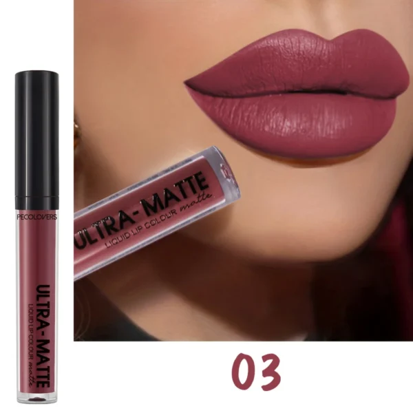 1PC Long-Lasting Matte Lip Gloss Velvet High Pigmented Matte Lip Glaze Liquid Lipstick Daily Party Eye Makeup (12 Colors) - Image 2