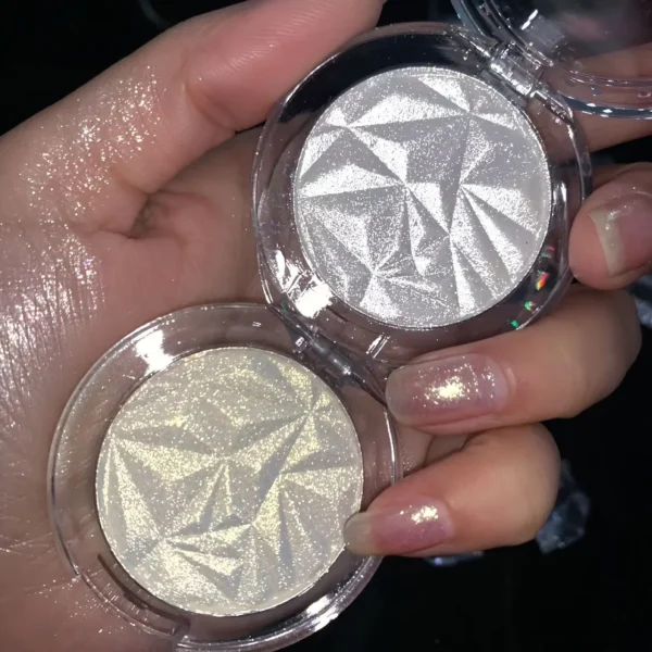 2 Colors Diamond Highlighter Powder Palette Glitter Face Contour Brighten Makeup Shimmer Ultra-concentrated Illuminate Cosmetic - Image 4
