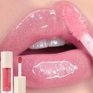 Waterproof Shimmer Glitter Lip Gloss with A Beautiful and Moisturizing Tinted Gel, Lightens Lip Lines Tinted Lip Balm