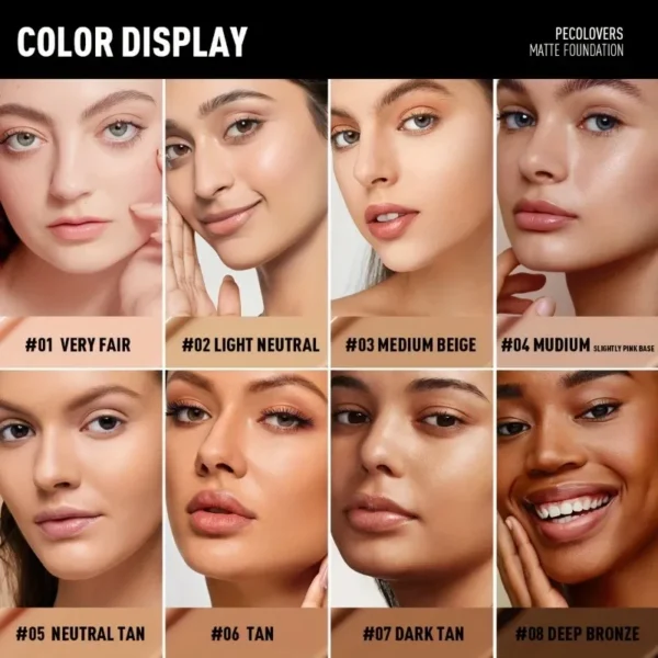1PC Full Coverage Flawless Foundation - Naturally Matte, Covers Dark Circles, Pimples, Moisturizes, Suitable for All Skin Types - Image 2