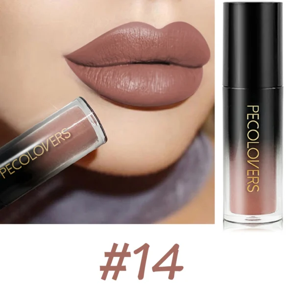 14 Color Waterproof Velvet Matte Liquid Lipstick - Long-Lasting Colors for All Skin Types, Perfect Any-Day Gift - Image 3