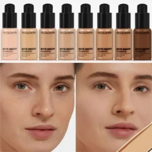 1PC Full Coverage Flawless Foundation - Naturally Matte, Covers Dark Circles, Pimples, Moisturizes, Suitable for All Skin Types