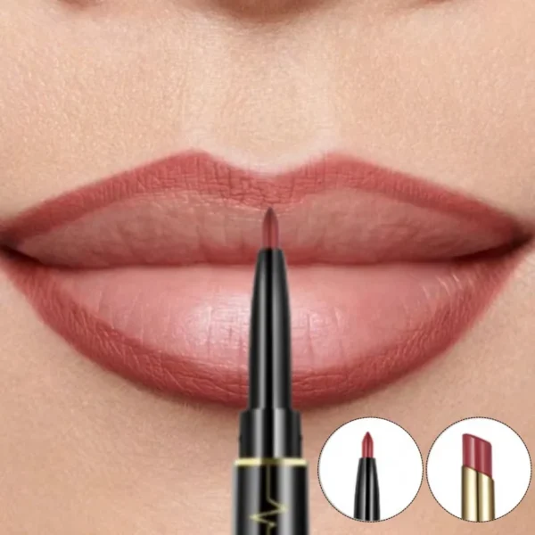 1PC Matte Finish, Non-stick Cup, Multiple Shades, Double-ended Design, Lip Liner, Lipstick, Ideal Gift for Women