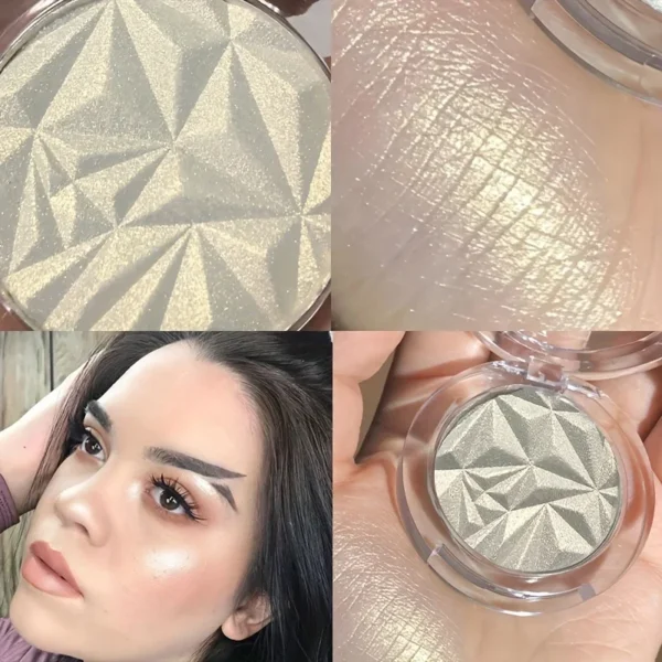 2 Colors Diamond Highlighter Powder Palette Glitter Face Contour Brighten Makeup Shimmer Ultra-concentrated Illuminate Cosmetic - Image 2