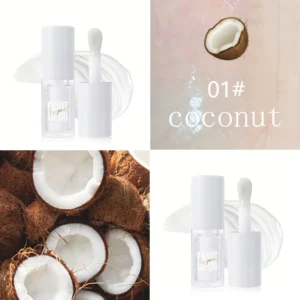 Peach-Flavored Glass Lip Oil - Hydrating Jelly Gloss Balm, Plumping & Shine Enhancer, Perfect for All Skin Types